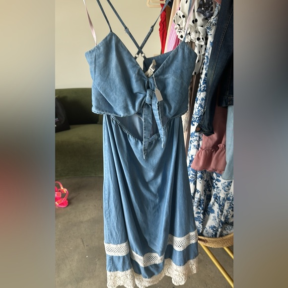 Lovers + Friends Denim Saffron Cutout Dress - Picture 4 of 5